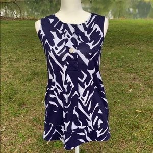 DVF Vintage Gaby Tunic EUC Navy&Cream Size 0